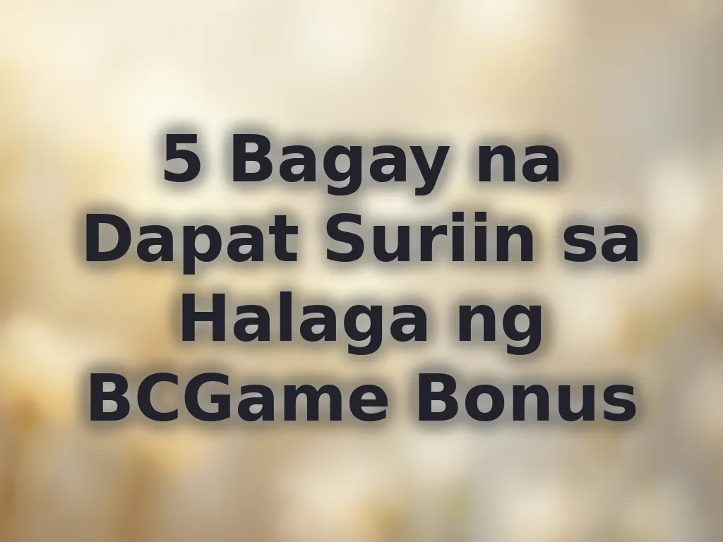 Kalkulasyon ng Bonus